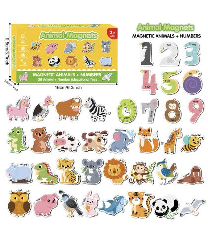 38pcs Magnetic Animals & Numbers